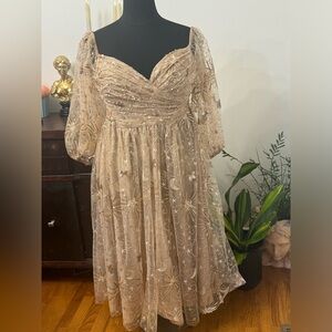 DREAMY ELOQUII GOLD DRESS